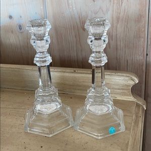 Tiffany 8 inch candlestick holders (2)